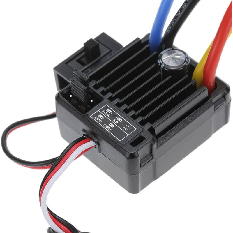 Hobbywing WP-1060-RTR Waterproof Brushed 60A ESC with Tamiya Plug for 1/10 RC Cars