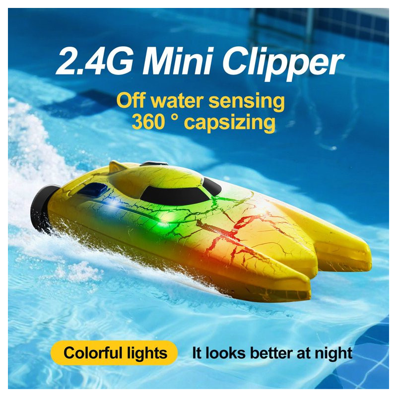YLR/C 826 2.4G Mini RC Boat RTR 360 Yellow