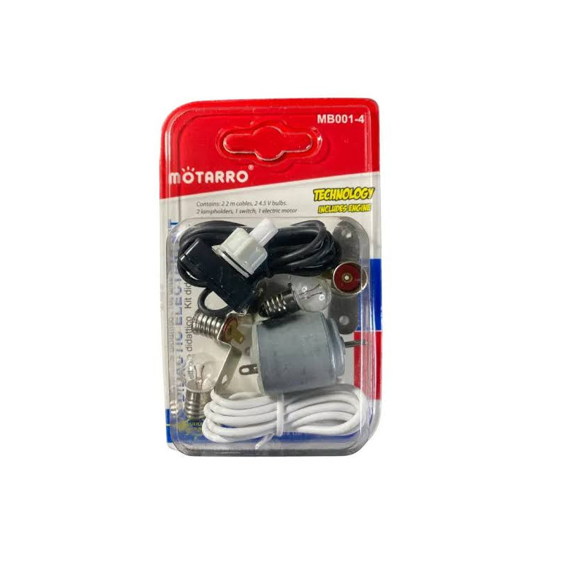 Motarro Didactic Electric Circuit Kit with Motor, Switch and Two 4.5V Bulbs for School Projects