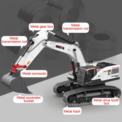 Huina 1594 1:14 22CH Premium RC Excavator with Metal Tracks