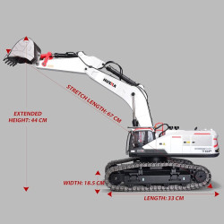 Huina 1594 1:14 22CH Premium RC Excavator with Metal Tracks