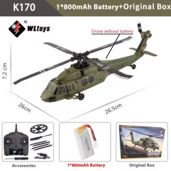 WLtoys XK K170 UH-60L Black Hawk RC Helicopter RTF