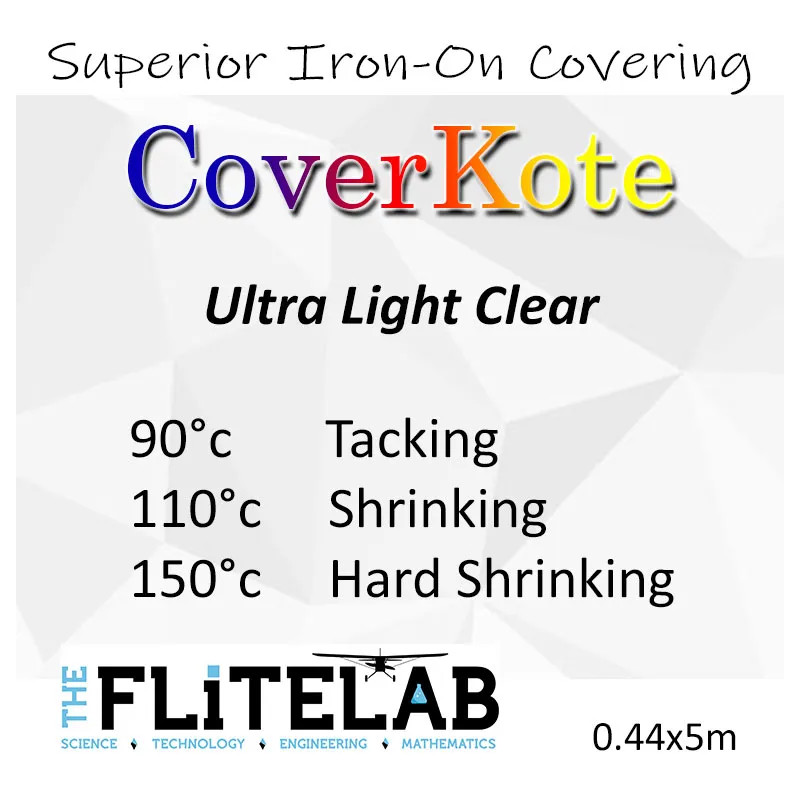 CoverKote Ultra Light Clear Iron-On Covering Film CoverKote Ultra Light Clear Iron-On Covering Film