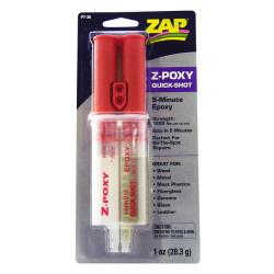 ZAP Quick Shot 5 Minute Epoxy Glue - Syringe - 1oz (28.3g)