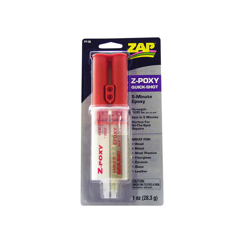 ZAP Quick Shot 5 Minute Epoxy Glue - Syringe - 1oz (28.3g) ZAP Quick Shot 5 Minute Epoxy Glue - Syringe - 1oz (28.3g)