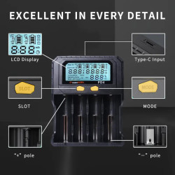 PowerKan PD4 Smart Battery Charger – 18650 & Multi-Chemistry