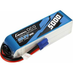 Gensace 6S 5000mAh 22.2V 45C LiPo Battery with EC5 Plug