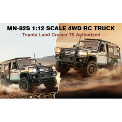 MN82 Supertourer Toyota Land Cruiser Brushed 4WD RTR 1/12 Truck Crawler Silver and Black in the picture