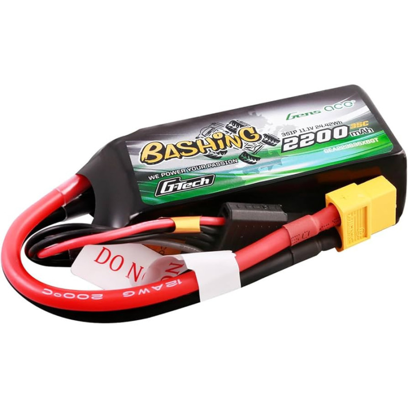 Gens Ace Bashing 2200mAh 11.1V 3S 35C LiPo Battery Deans Connector