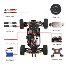 WLtoys 144001 1/14 4WD Brushed Buggy RTR in Red