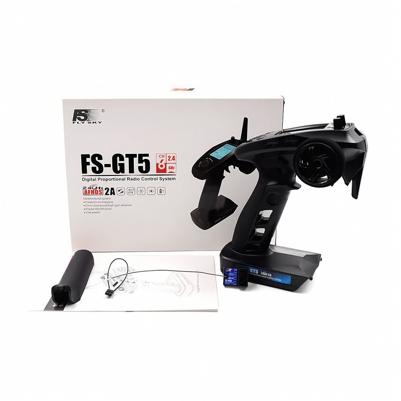 FlySky FS-GT5 2.4GHz 6 Channel AFHDS 2A Pistol Radio Set with FS-BS6 Gyro Receiver